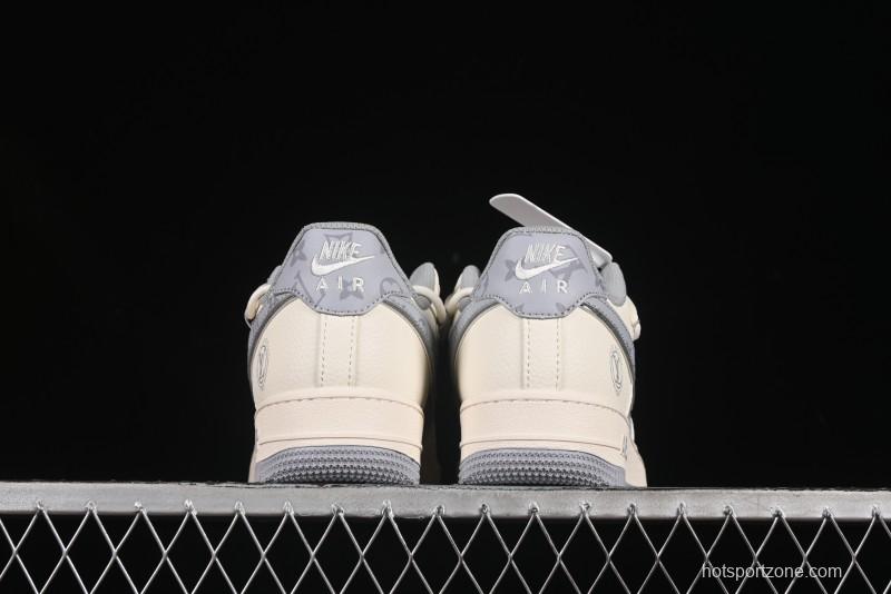 Nike Air Force 1'07 Low LV Collaboration Grey Print Drawstring Casual Sneakers - DM6868-062
