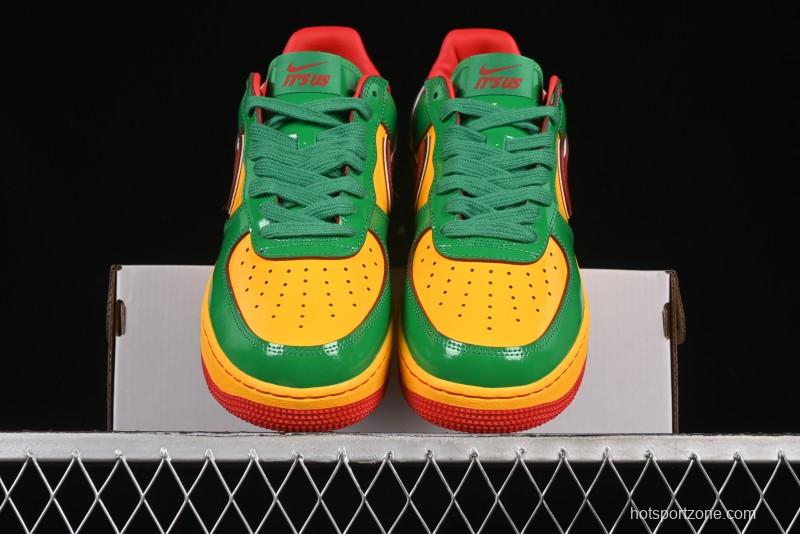 Nike Air Force 1'07 Low Lil Yachty Collaboration Casual Sneakers with Patent Leather and Multicolor Design - IH4383-300