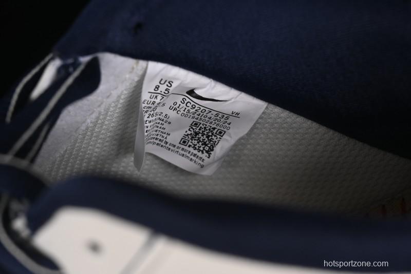 Nike Air Force 1'07 Low Casual Sneakers in Cream with Blue Swoosh - SC9207-535