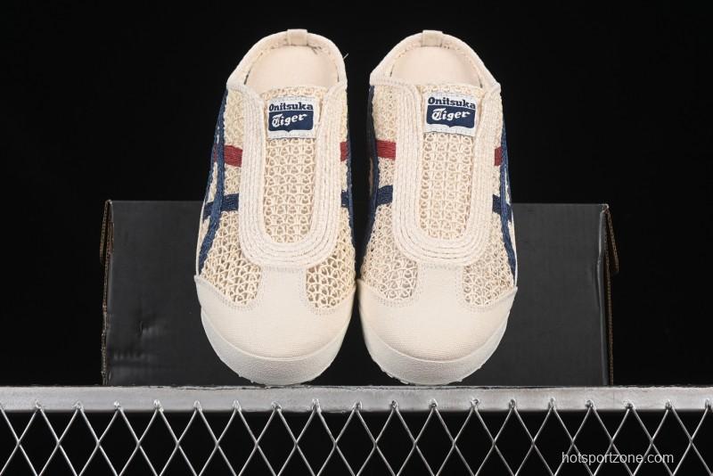 Onitsuka Tiger Mexico 66 Sabot Slip-On Sneakers with Breathable Mesh Upper - 1183C123-100