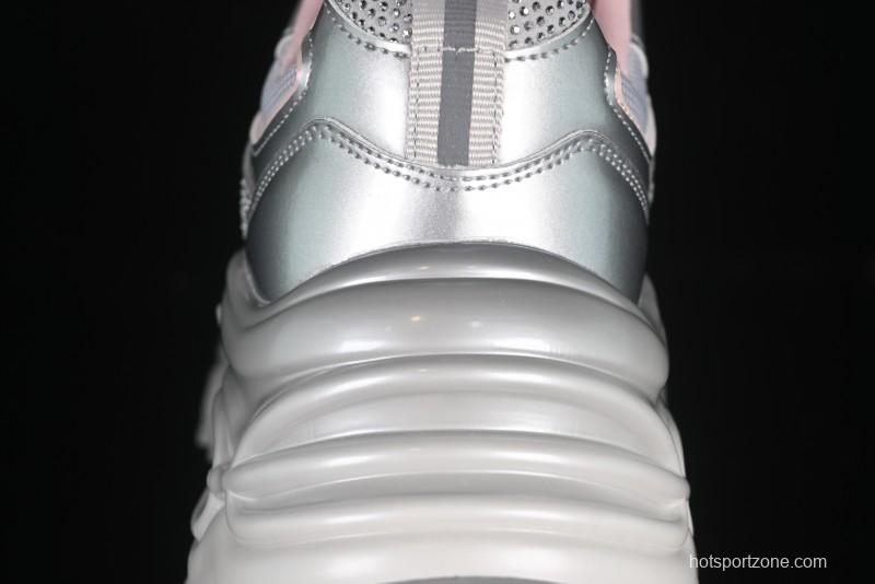 GG-CC 25ss New Platform Chunky Sneakers with 7CM Height Increase and Irregular Design - 668-2 Silver