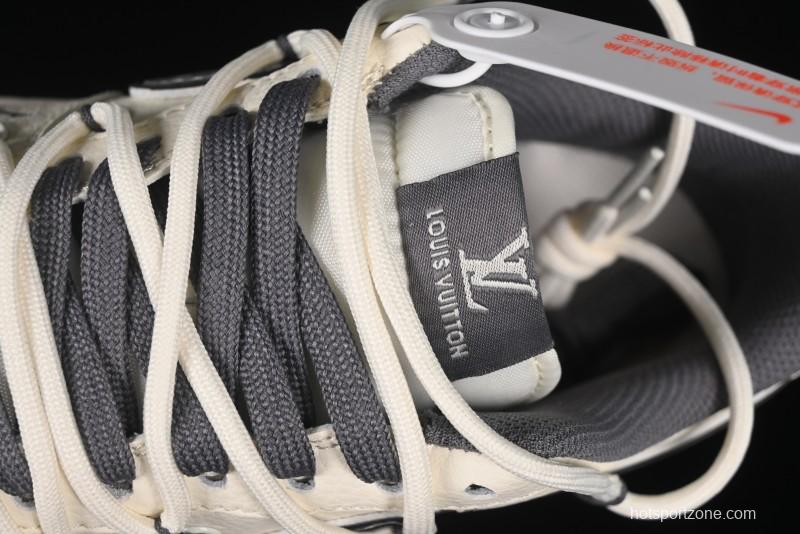 Nike Air Force 1 '07 Low LV Collaboration Grey Swoosh Drawstring Casual Sneakers - DM6868-067