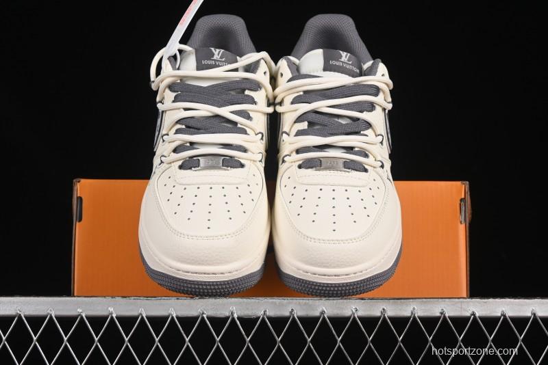 Nike Air Force 1 '07 Low LV Collaboration Grey Swoosh Drawstring Casual Sneakers - DM6868-067