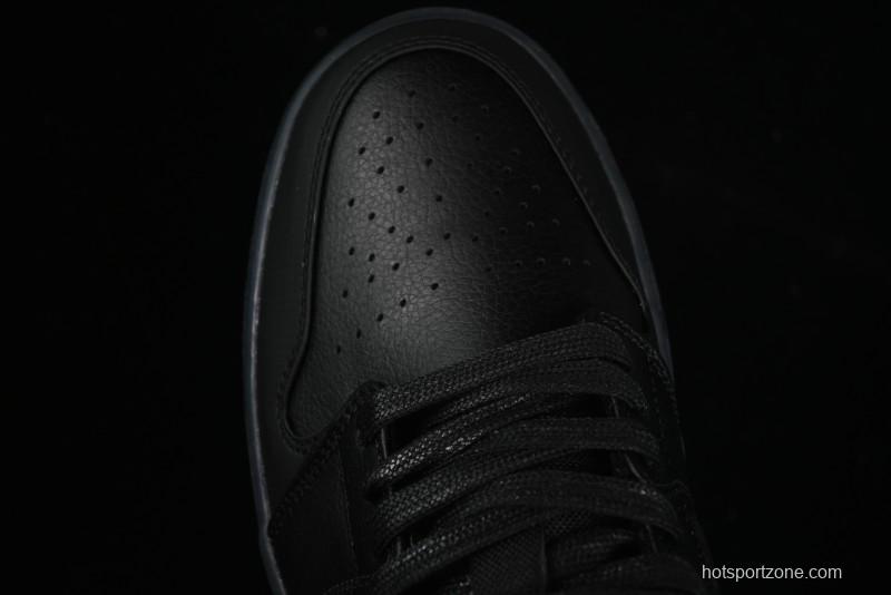 Nike Air Jordan 1 Low AJ1 Basketball Shoes Black White Canvas Leather Panel - HV5968-001