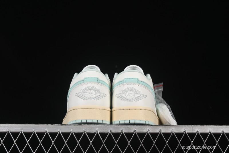 Nike Air Jordan 1 Low AJ1 White Mint Green Low-Top Casual Lifestyle Sneakers - DC0774-134