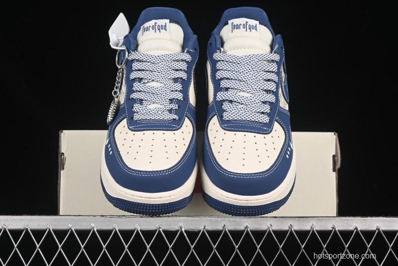 Nike Air Force 1'07 Low FOG Collaboration Beige Blue Ripple Casual Sneakers - KK1988-079