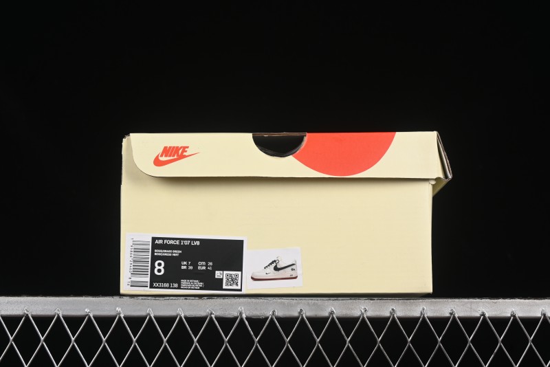 Nike Air Force 1 '07 Low Stussy Collaboration Green Swoosh Gum Sole Casual Sneakers - XX3168-138