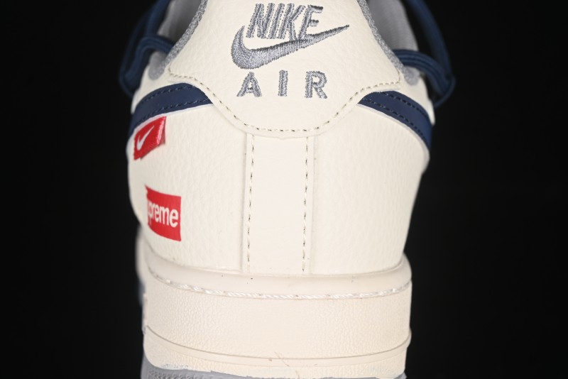 Nike Air Force 1 '07 Low Supreme Collaboration Two-Tone Blue Grey Lace-Up Casual Sneakers - DM6868-068
