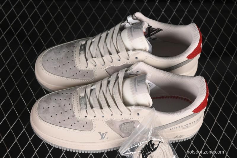 Nike Air Force 1 '07 Low LV Collaboration Beige Grey Snake Swoosh Casual Sneakers - XX3168-130
