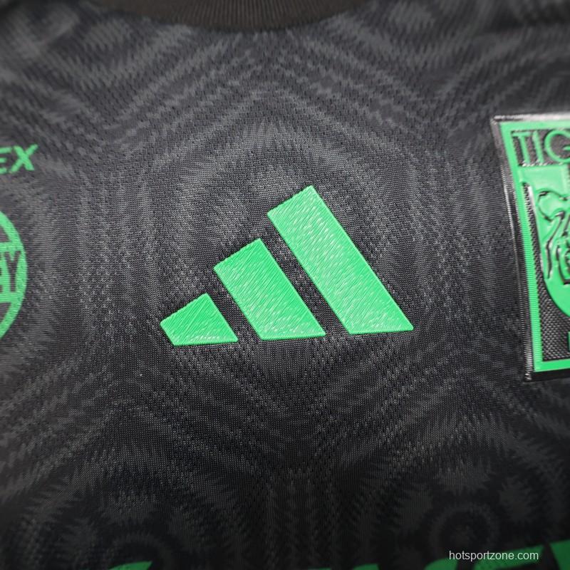 Player Version 2024-25 Tigres UANL Third Jersey - Black with Green Accents - CEMEX Sponsorship