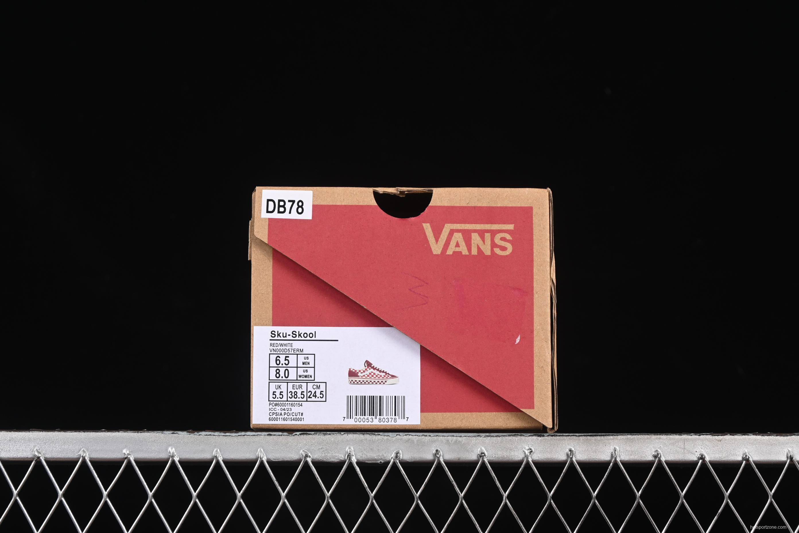 Vans Old Skool 36 LX-BMX Classic Skate Shoes in White Red Checkerboard - VN000D57ERM