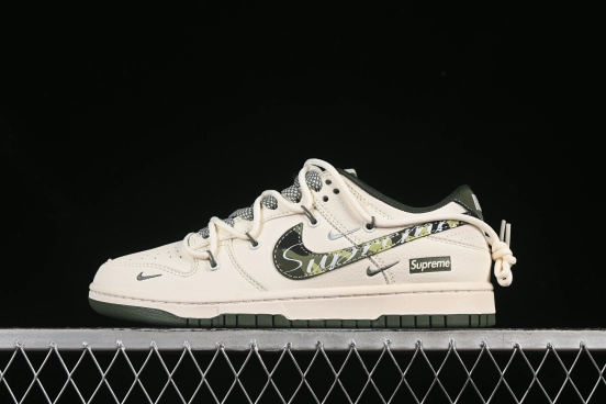 Nike SB Dunk Low Sup Collaboration Strap Camo Swoosh Anniversary Custom Low-Top Casual Skate Shoes - DM6868-081