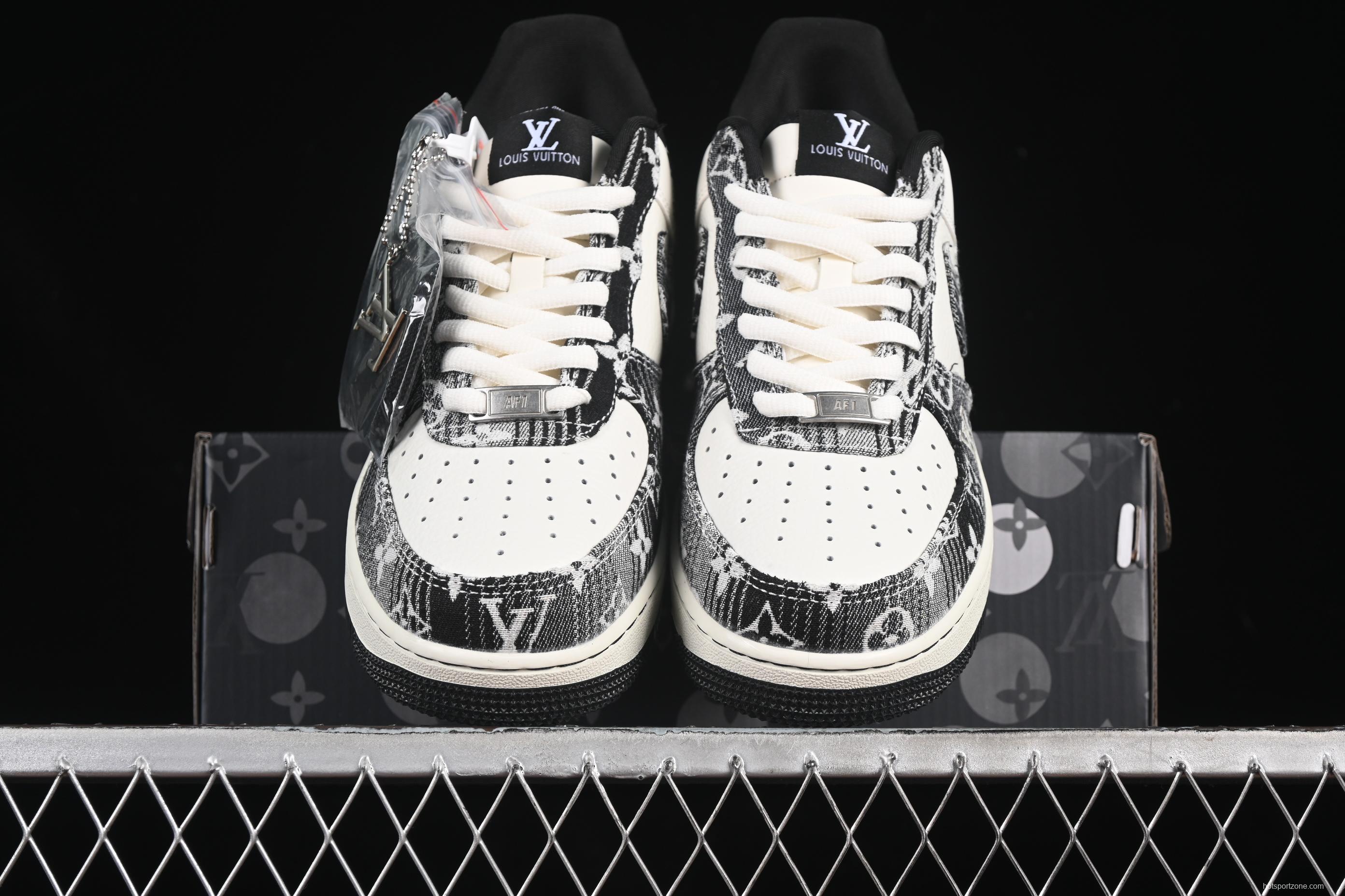 Nike Air Force 1 '07 Low LV Collaboration Grey Black Denim Casual Sneakers - SC9207-539