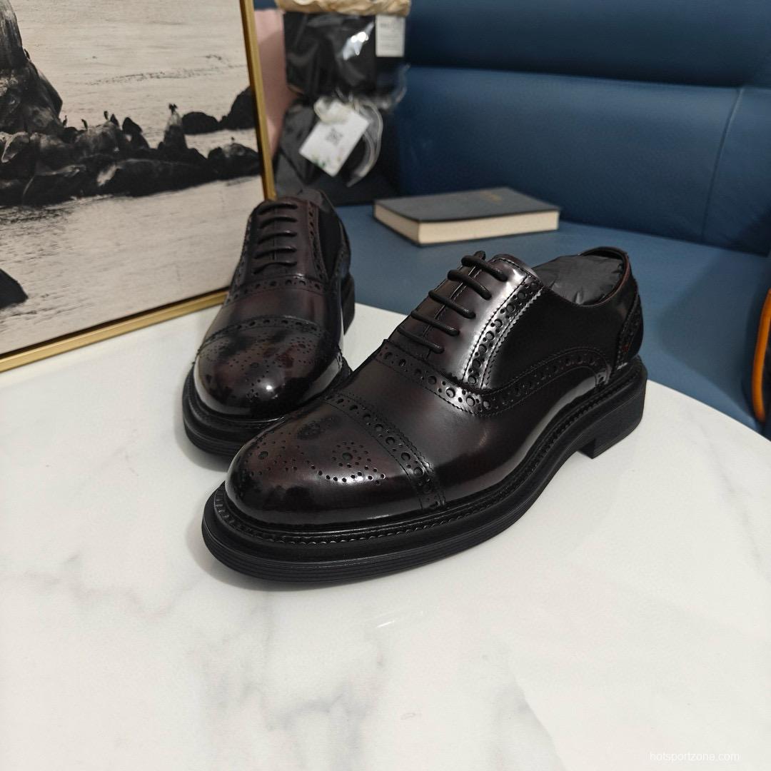 2024 Men Dolce & Gabbana Black Leather Derby MJ00420