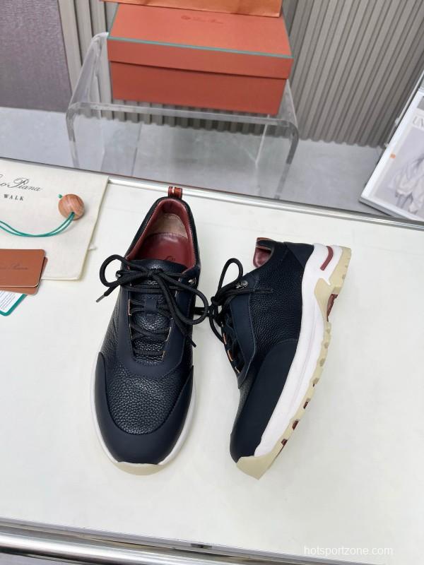 2024 Men Le Parmentier Black Leather Silk Outdoor Casual Hiking Shoes MJ00350