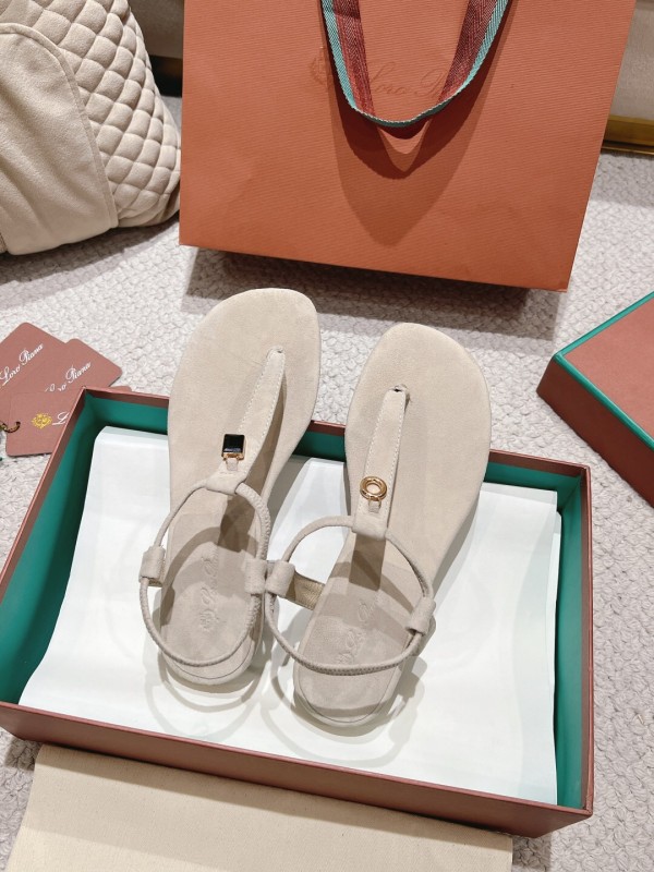 2025 Women LP Beige Suede Slippers LY00325