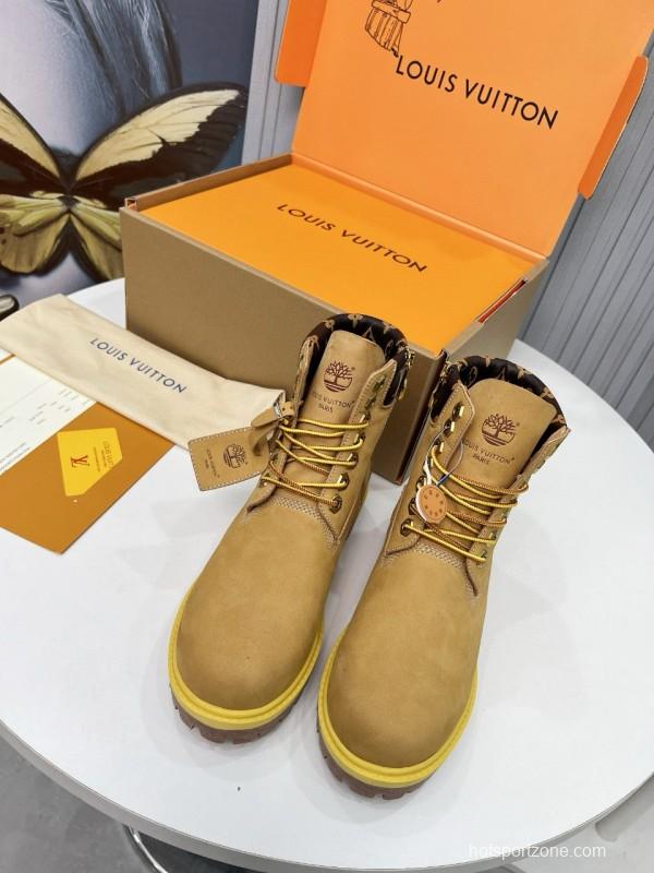 2024 Unisex Louis Vuitton Brown Waterproof Leather Ankle Boots Monogram MJ00450