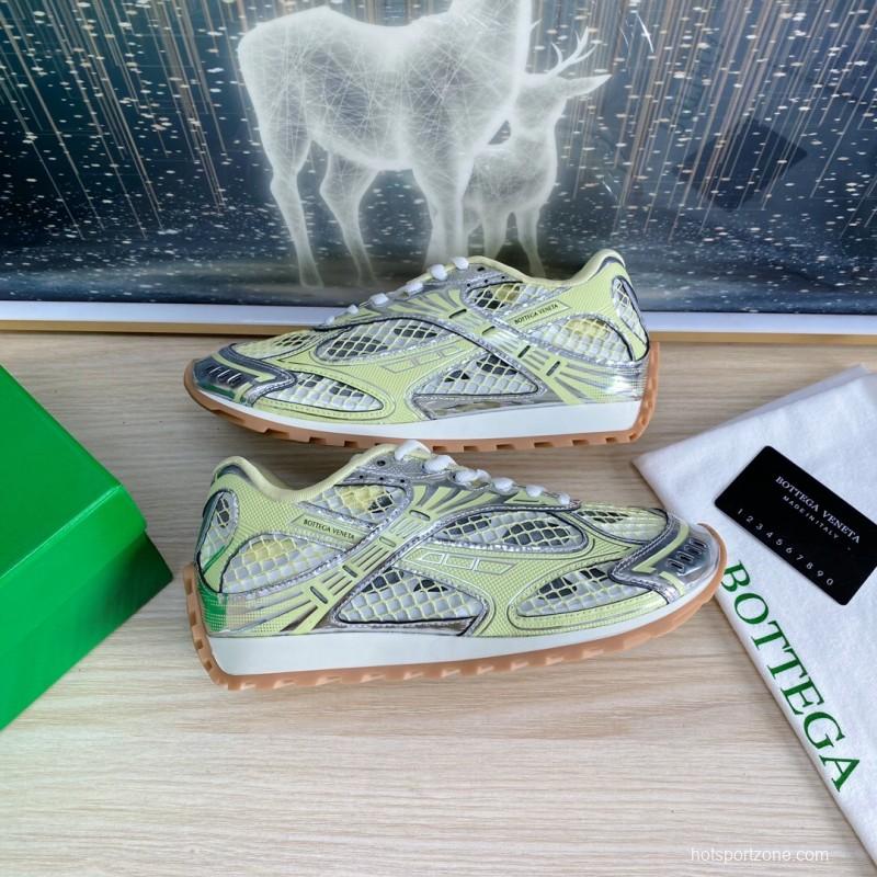 2025 Unisex BV Yellow Silver Mesh Rubber Running Sneakers LY0000