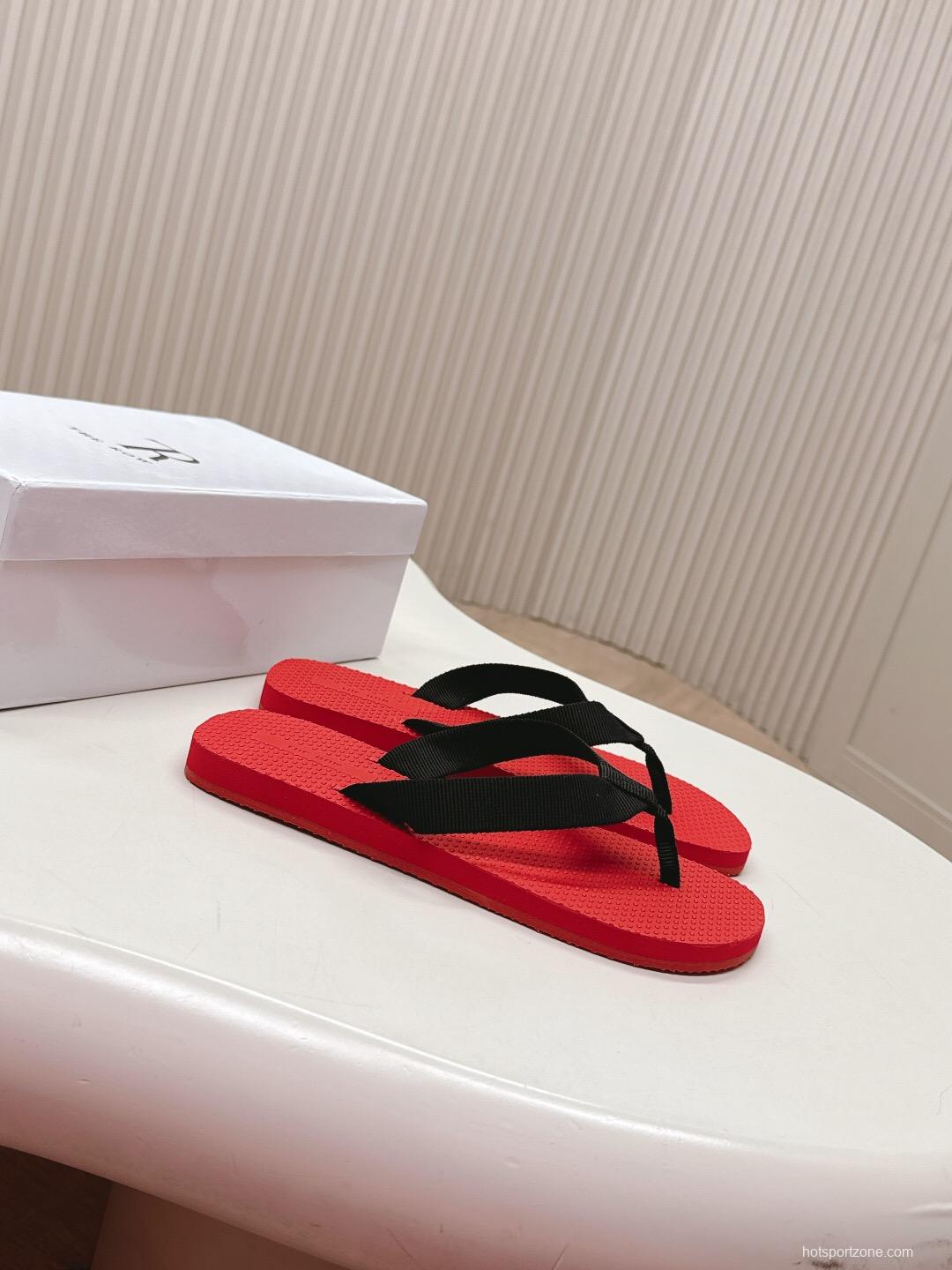 2025 The Row Red Black Rubber Slippers