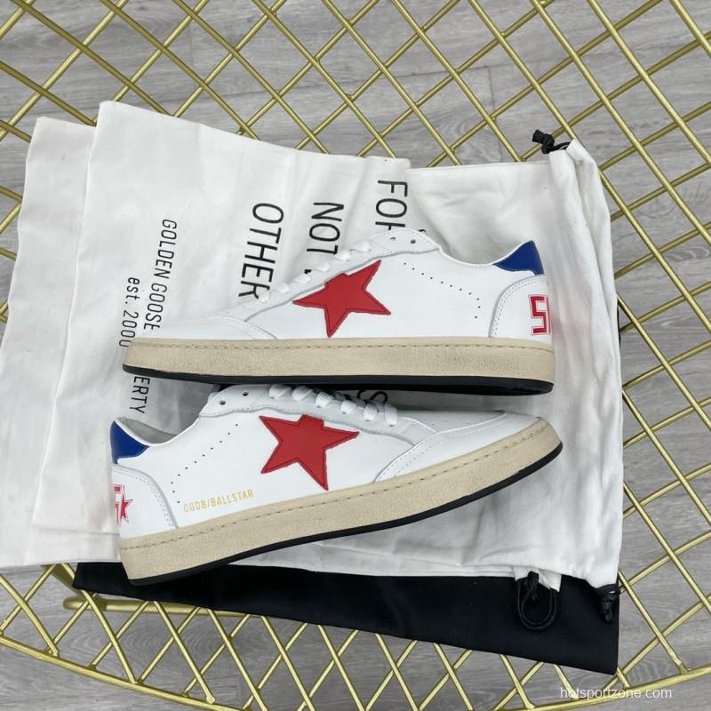 2024 Unisex GGDB White Red Blue Leather Low Top Sneakers MJ00260