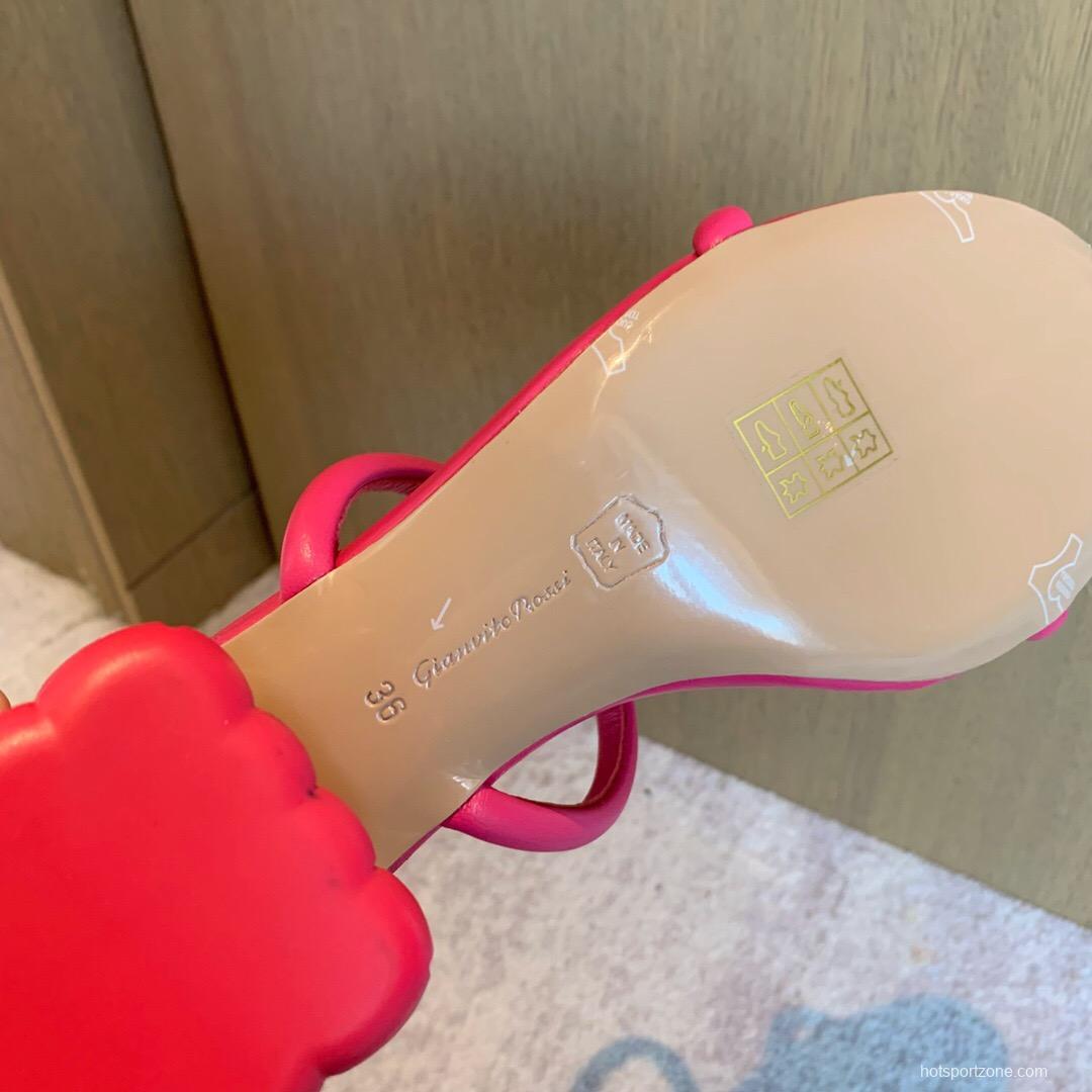 2025 Women Gianvito Rossi Pink Leather Sandals KFY00260