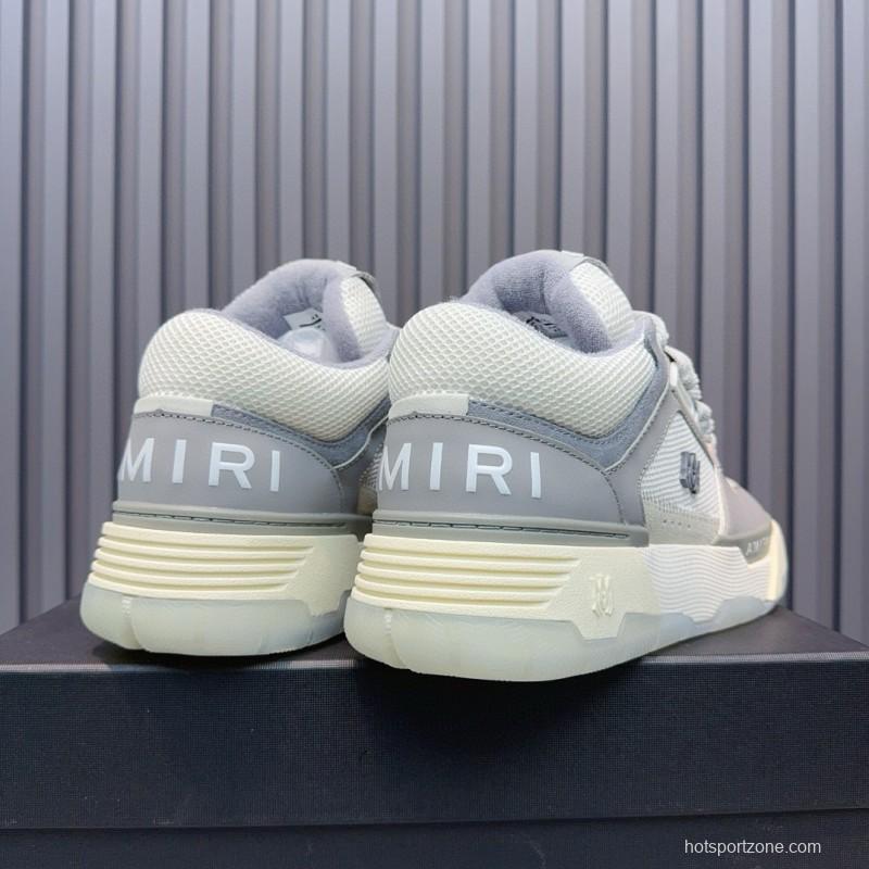 2024 Unisex Amiri Grey White Leather Suede Sneakers MJ00360