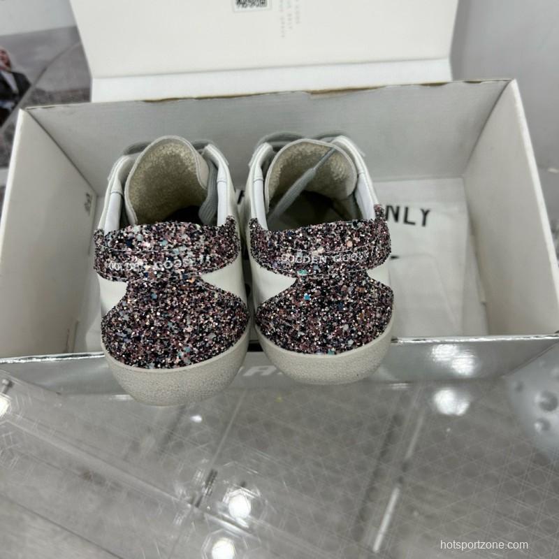 2025 Women GGDB White Black Glitter Leather Sneakers