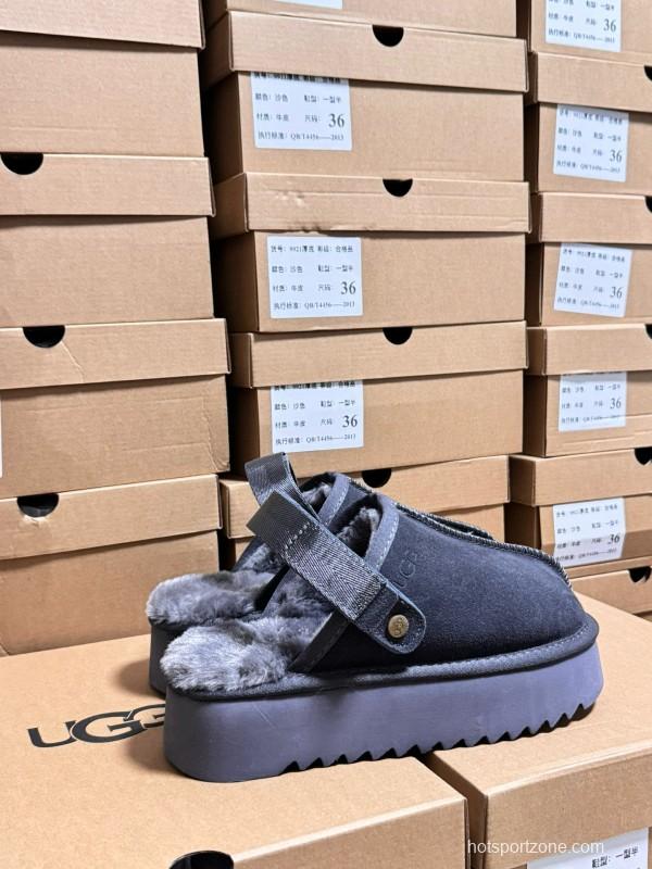 2024 Women UGG Grey Suede Slip-On Slippers MJ00170