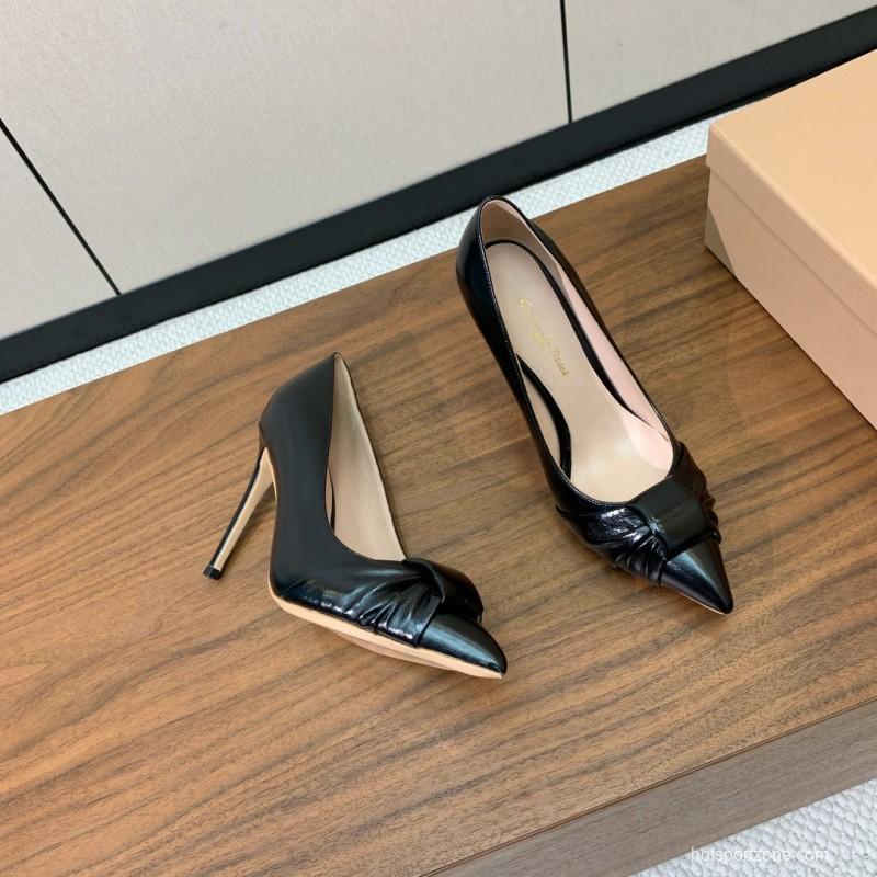 2025 Women Gianvito Rossi Black Leather High Heel KFY00300