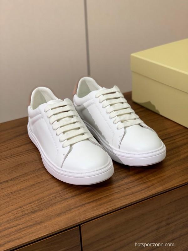 2025 Men Brunello Cucinelli White Leather Casual Sneakers Handmade KFY00310(M)