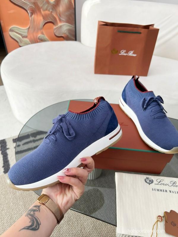 2024 Men Le Parmentier Blue Wool Knit Sneakers MJ00330