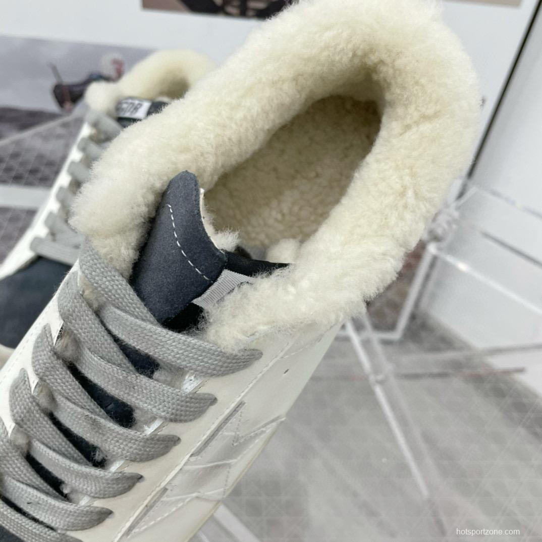 2025 Women GGDB White Black Shearling Leather Sneakers