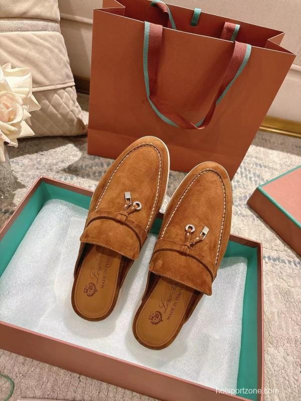 2025 Women LP Brown Suede Slippers LY00260