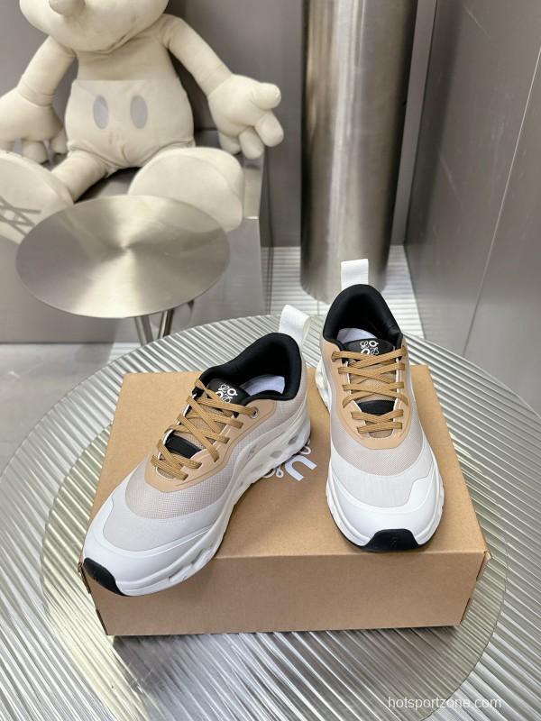 2025 Unisex Loewe White Beige Mesh Leather Sneakers