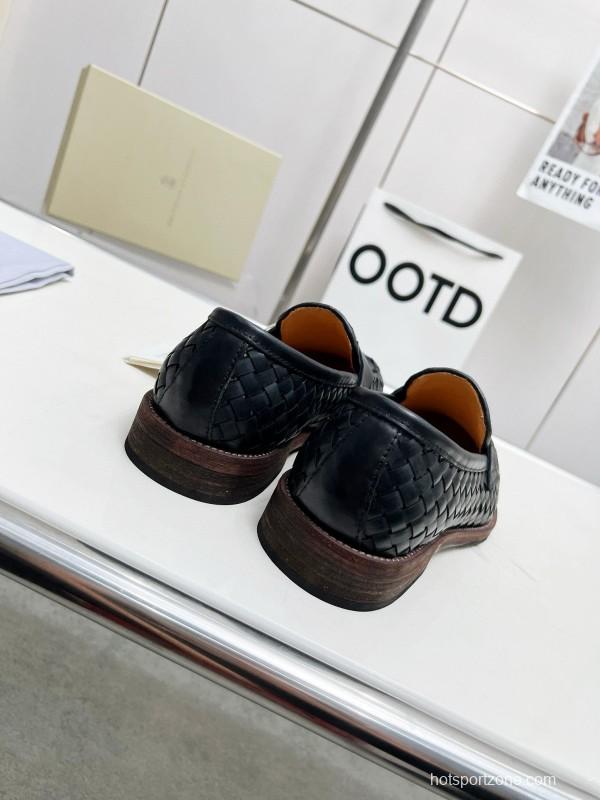 2024 Men Brunello Cucinelli Black Leather Loafers MJ00500