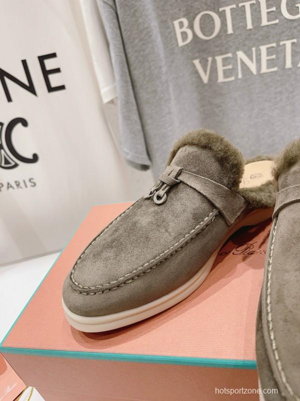 2024 Unisex LP Taupe Suede Shearling Loafers MJ00300(Women)/MJ00300(Men)