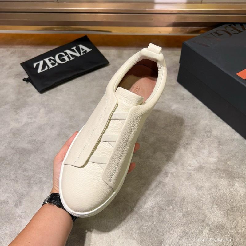 2024 Men ZEGNA White Leather Sneakers MJ00280