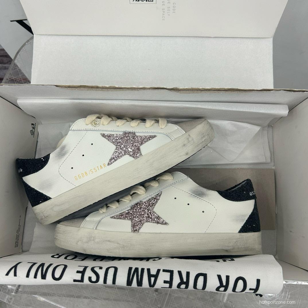 2025 Women GGDB White Black Glitter Leather Sneaker