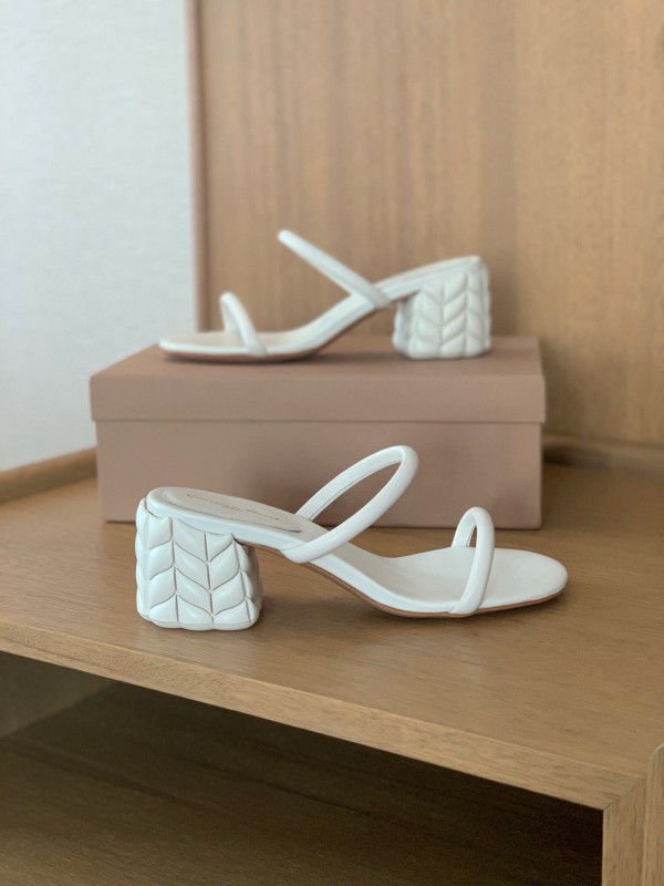 2025 Women Gianvito Rossi White Leather Sandals