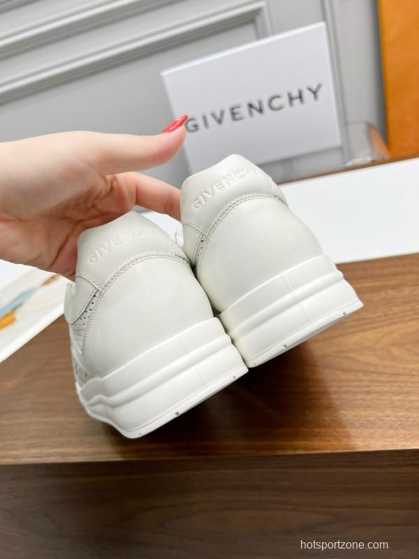 2024 Unisex Givenchy White Silk Calf Leather Patent Leather Sneakers MJ00380