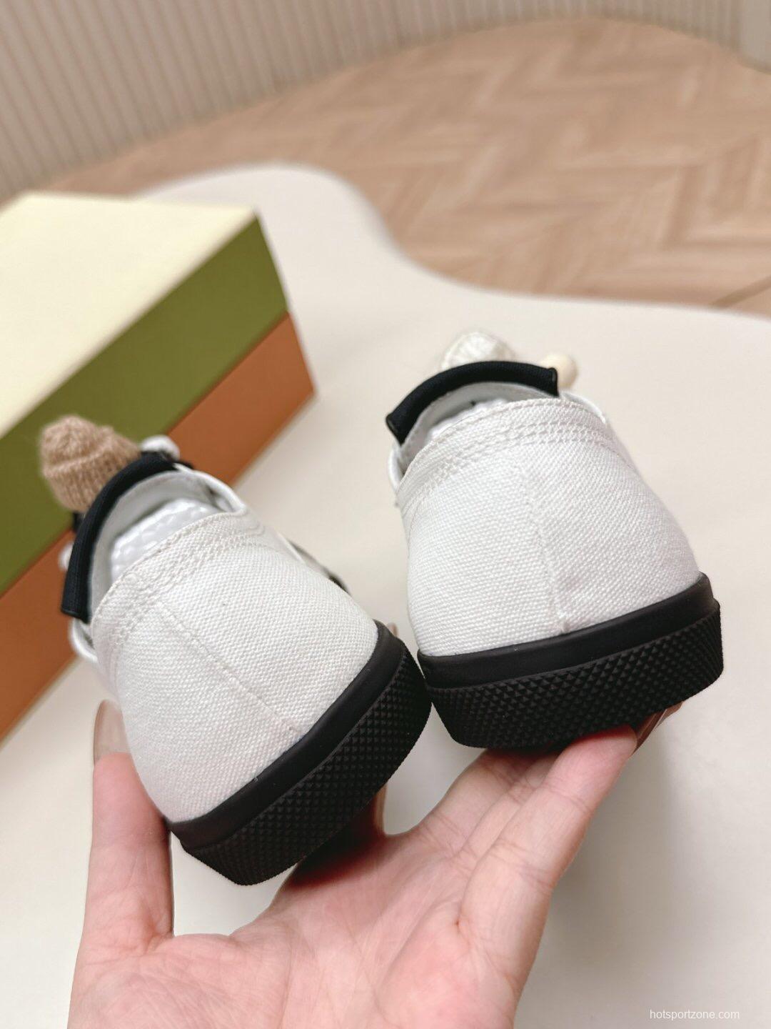 2025 Women Marni White Black Leather Casual Sneakers LY00250F