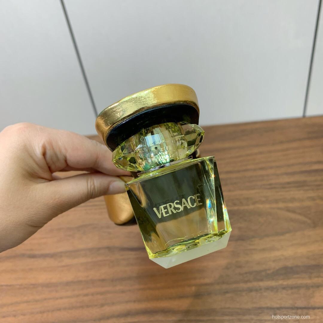 2025 Women VERSACE Gold Leather Heeled Sandals