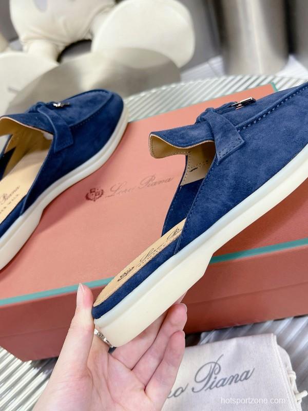 2024 Slippers LP Blue Suede Loafers