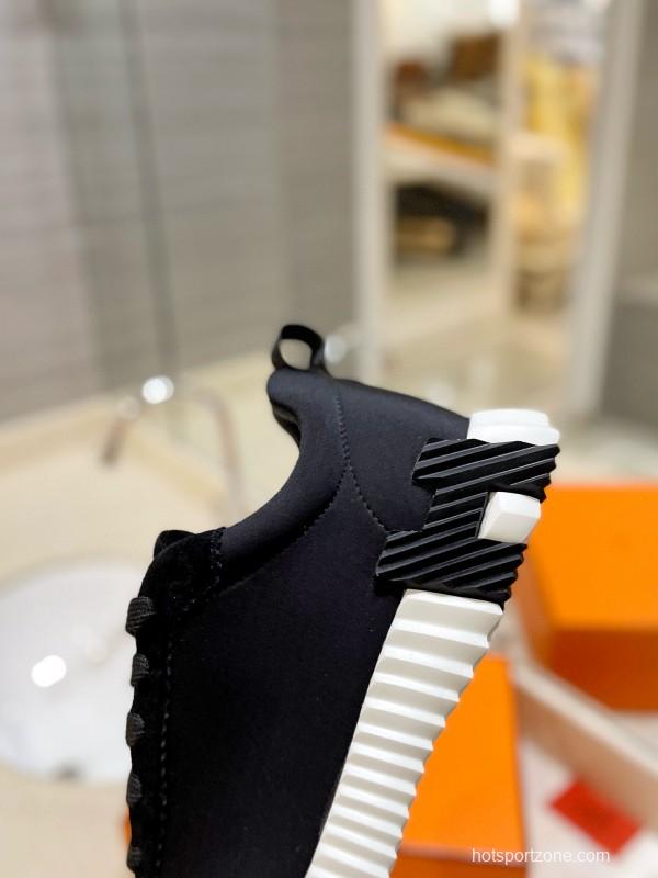 2024 Men Hermès black fabric sneakers MJ00320