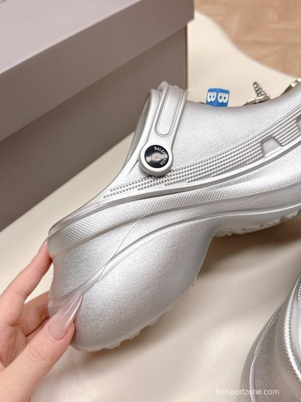 2025 Unisex Balenciaga Silver EVA Rubber Clog Embellished LY00330(F)/LY00340(M)