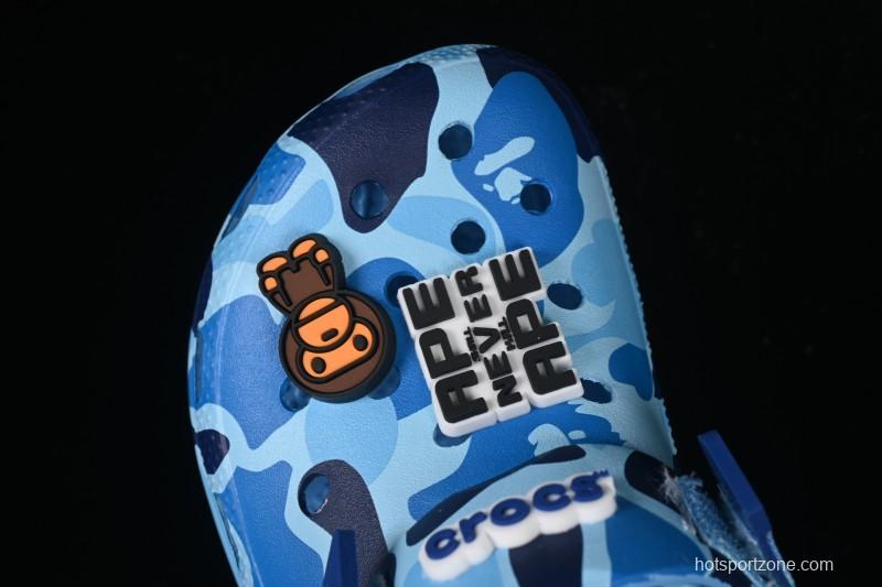 Bape x Crocs Classic Clog Camouflage Print Comfortable Versatile Clogs - B.D4