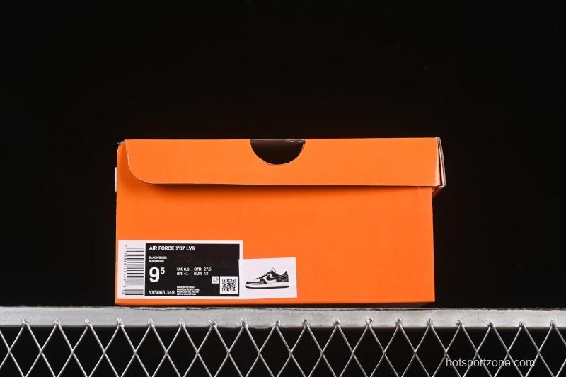Nike Air Force 1 '07 Low LV Collaboration Black Leather Casual Sneakers - YX5066-349
