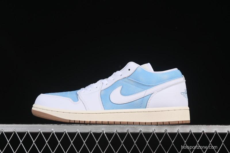 Nike Air Jordan 1 Low Worn Blue Denim Casual Sneakers - HQ2004-400