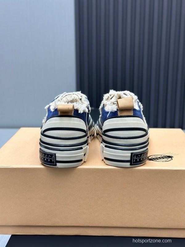 2025 Unisex XVESSEL Navy White Canvas Plimsolls Vulcanized AS00240