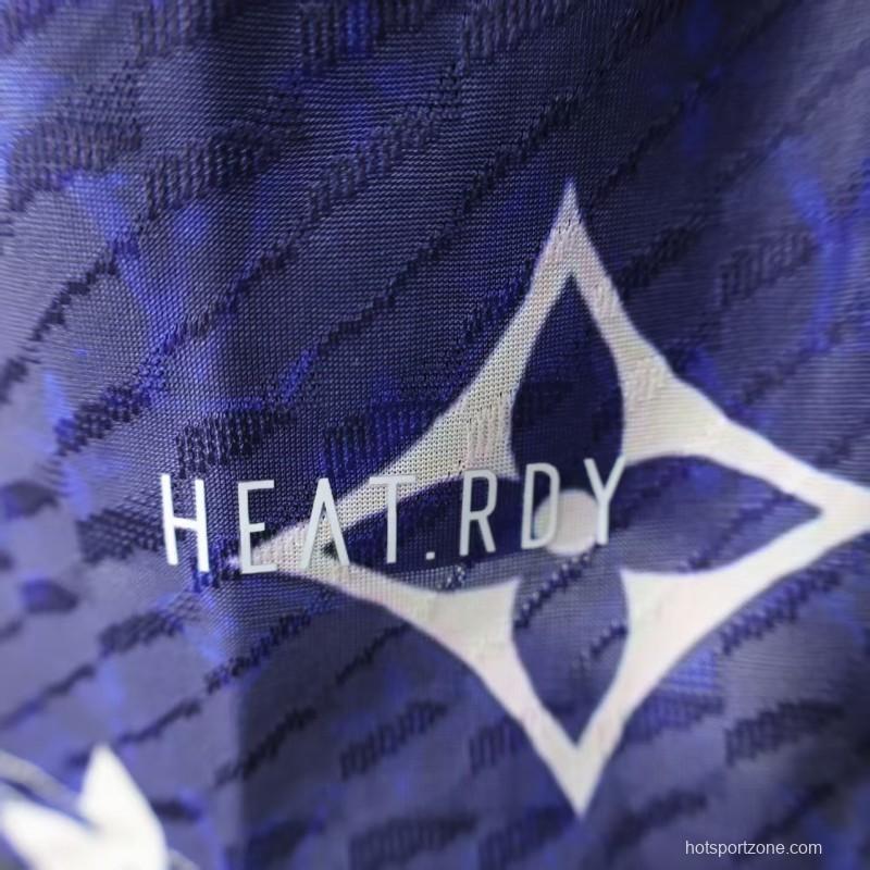 Player Version 25/26 Real Madrid Blue with Louis Vuitton Monogram Pattern Jersey